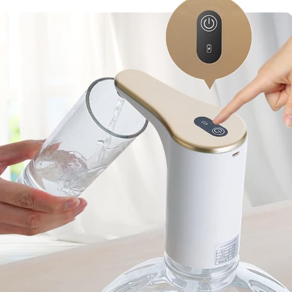 1 stk (gull) USB-ladet flaskevannpumpe, vanndispenser