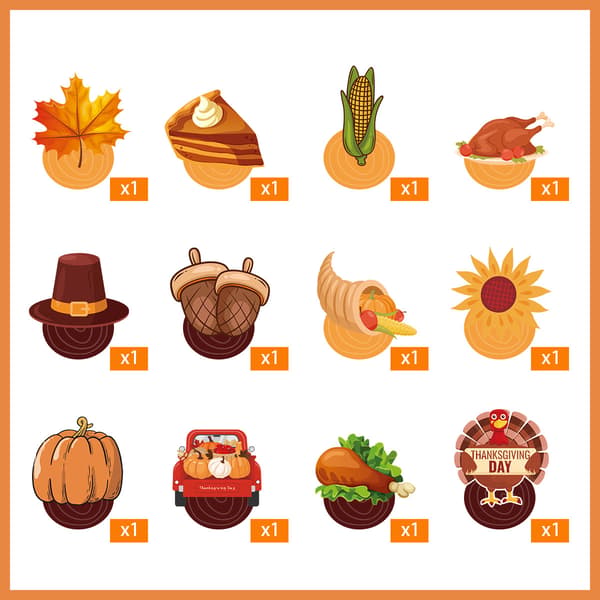 Thanksgiving Spiral Charms Temafestpynt