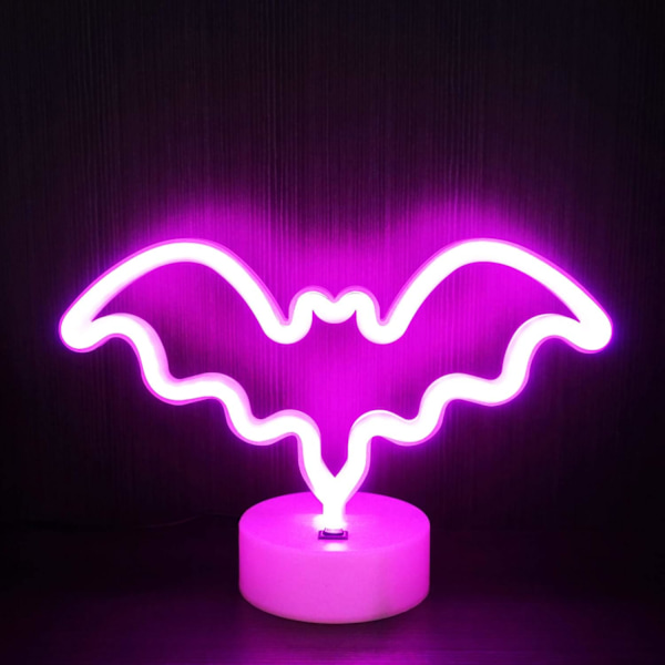 Halloween-lepakko LED-neonvalo Lepakko-neonkyltti Neon-yövalo Jännät jutut Lasten lamput makuuhuoneeseen Vaaleanpunainen neonvalo Neo