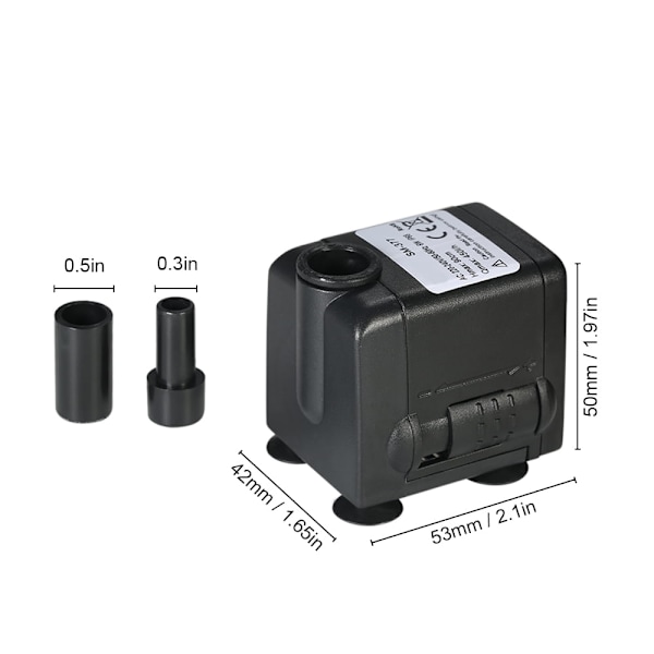 450L/H 6W Nedsänkbar Vattenpump för Akvarium Bordsskivor Fontäner