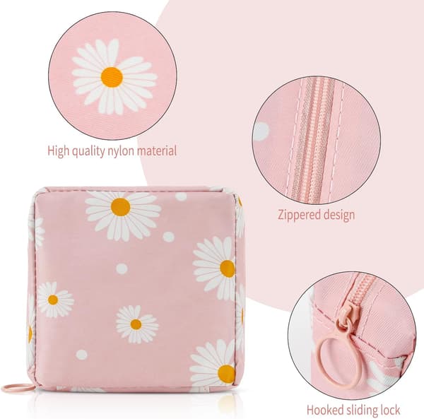 13*5*13cm, (rosa prästkrage) 2 st Sanitetsbindförvaring, Snygg