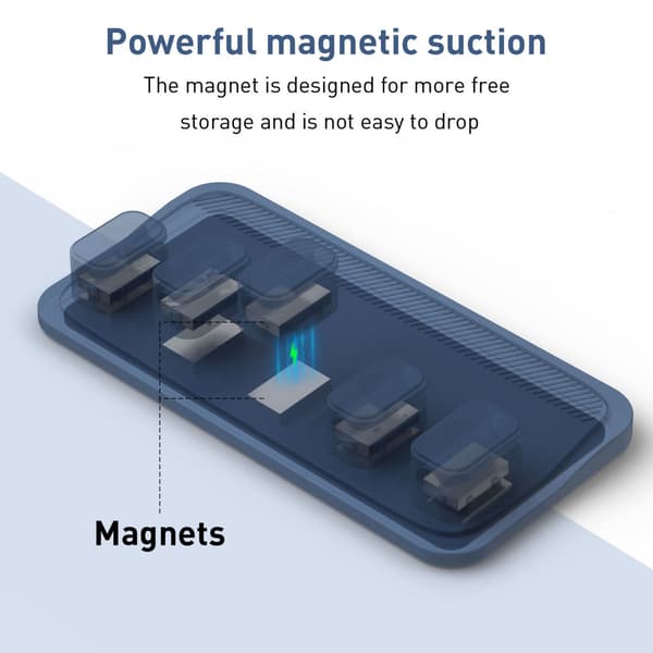 1 stk (Blå) 5-huls datakabelopbevaring magnetisk sugekontor