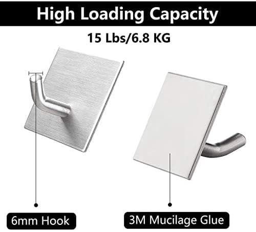 4-pack självhäftande handdukskrokar Silver