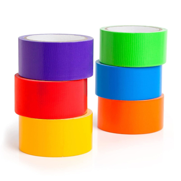Premium Färgad Tejp 6 Rullar - 48mmX10m - Röd+Orange+Ljus