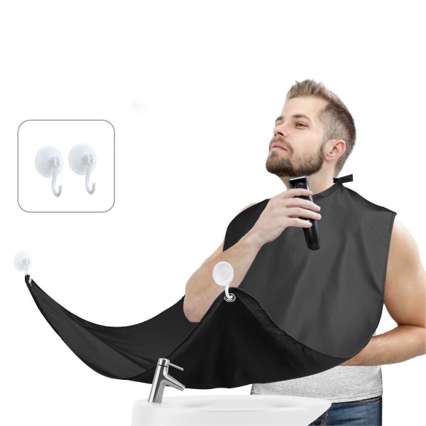 1 waterproof beard cape with adjustable neckline and 2 suction cups