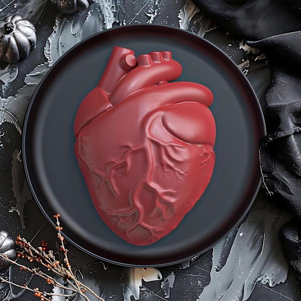 2024 Halloween 3D Realistisk Hjerte Silikonform med Støttebase til Kage Skrøbelig Chokolade Gele Pudding Gele Mo