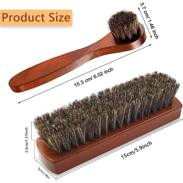 2 pieces set Shoe Brush Boot Brush Polish Brushes Kit, Horse