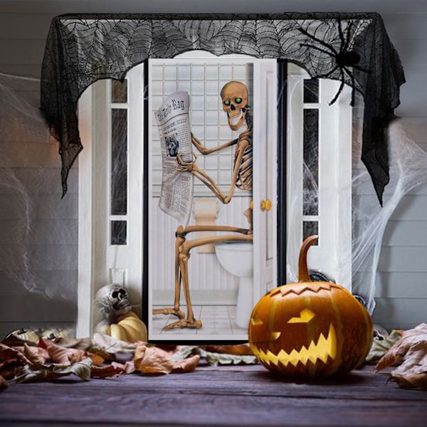 1 kpl Halloween-koriste, Halloween-ovistickeri, Luuranko