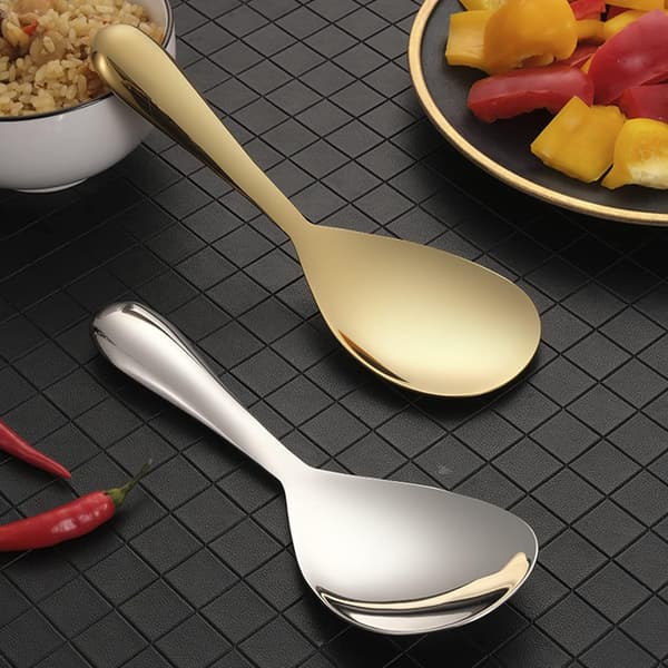 Serveringsskje med langt håndtak for suppe, ris, dessert, rustfritt stål