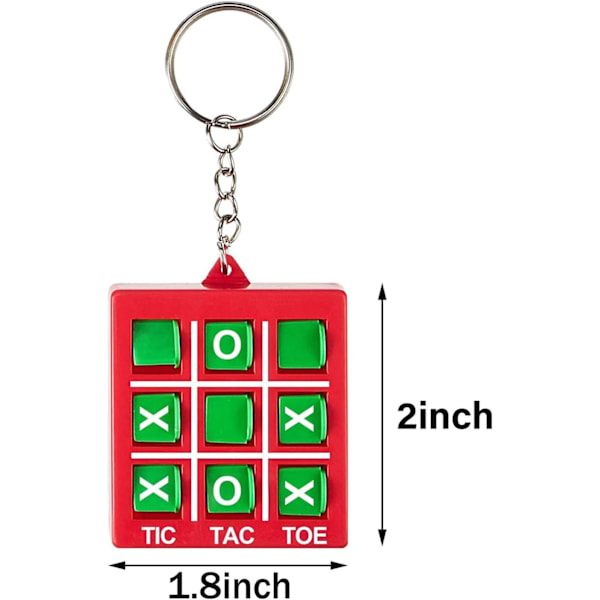 Tic Tac Toe Nøglering til Børn i Alderen 8-12 - Festgaver - Plastik Nøgleringe til Mini Rygsæk Klip - Fødselsdagsfest