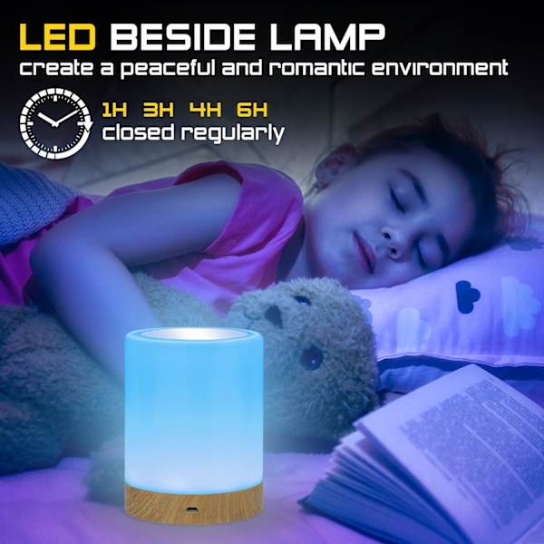 LED Natlampe - Multifarvet Sengelampe med 13 Farver, USB