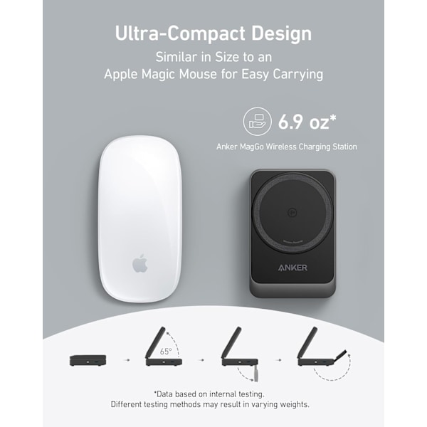 MagGo 3-i-1 Laddningsstation för iPhone 16, MagSafe-kompatibel Trådlös Laddningsställ, Qi2-Certifierad 15W Vikbar Laddare