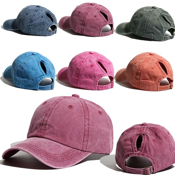 Baseballcaps, slitt og vasket, justerbar