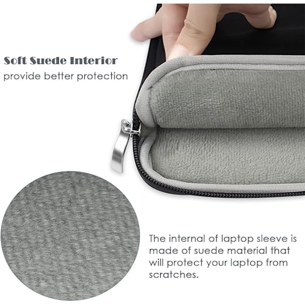 14 Tums Laptopfodral för 2024 MacBook Pro 14,2 Tums Bärbar Canvas Laptopväska, Svart