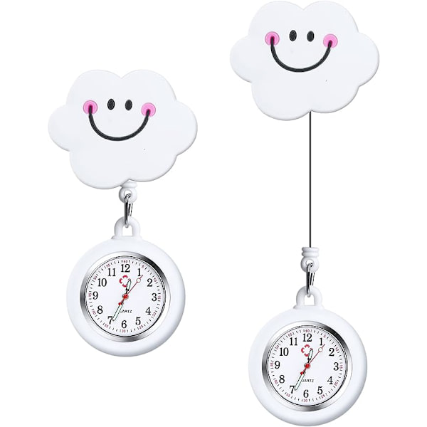 Broche-ur, 2 stk. Sygeplejerske Lommeur, Sygeplejerske Ur Silikon Broche