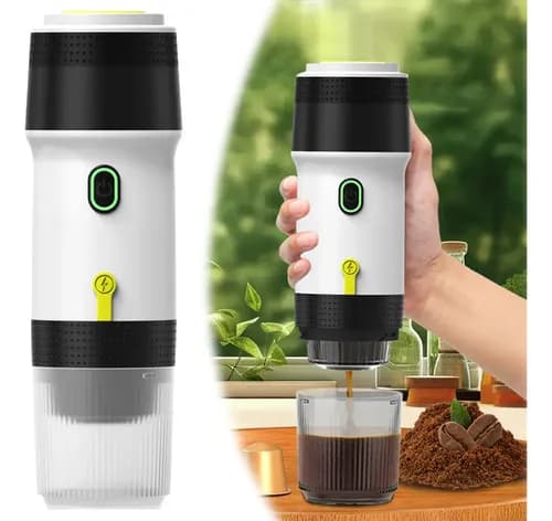 60 ml Bärbar Mini Espresso-kaffebryggare för Kapslar och Malet Kaffe