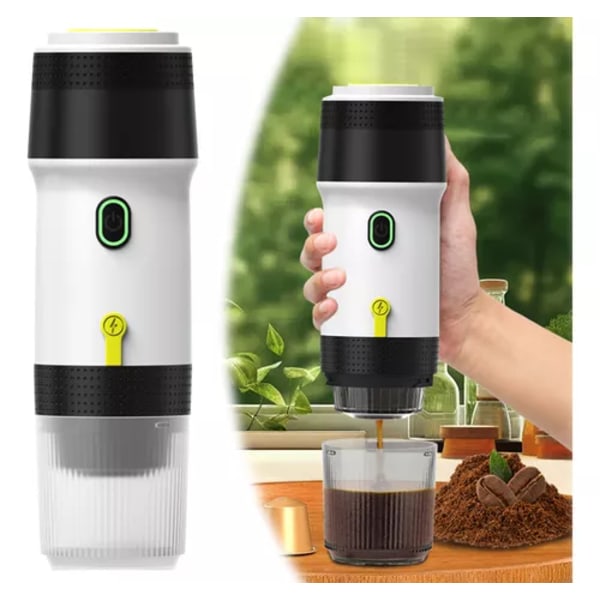 60ml Bærbar Mini Espresso Kaffeemaskine til Kapsler og Malet Kaffe