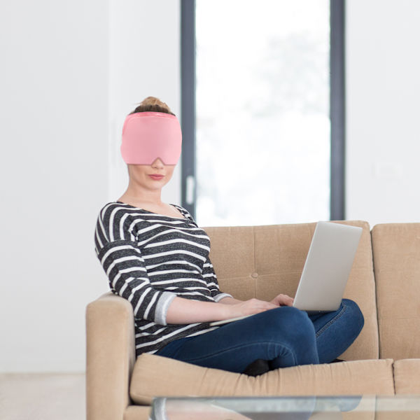 1 stycke rosa ishuvudvärkslindrande gelögonmask kall terapi mask