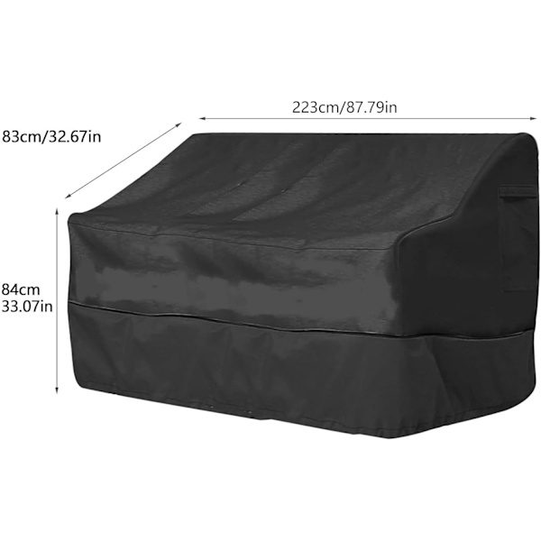 1 kpl musta 223*83*84cm Ulkoilma terassi sohvapöytä ja