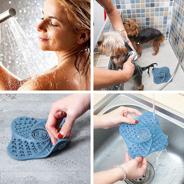 3-pack tri-färgade slitstarka silikonavloppsskydd mot blockering