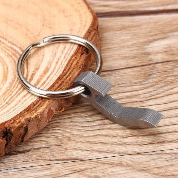 2 mini flaskeåbnere i rustfrit stål til udendørs overlevelse