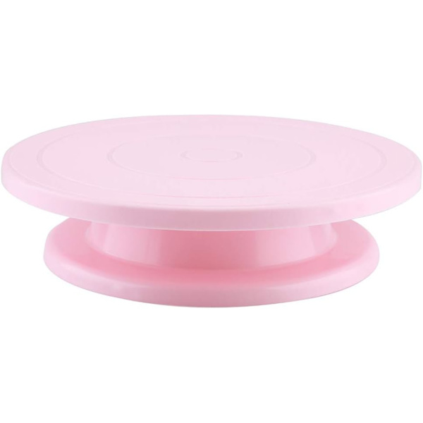 1 stycke rosa tårtställ, tårtfat, roterande tårtfat