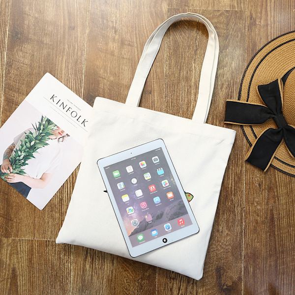 Brev Axelväska (Vit 34*37cm), Casual Canvasväska, Daglig