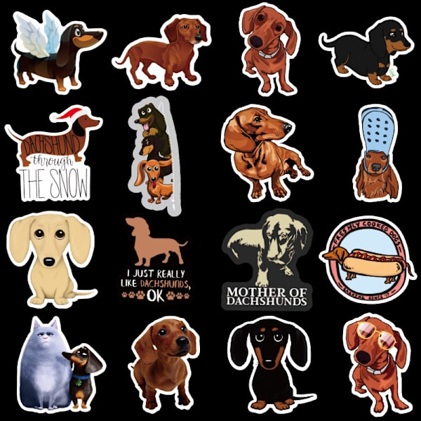 Vanntett Dachshund-klistremerker for bærbare datamaskiner, telefoner, telefon