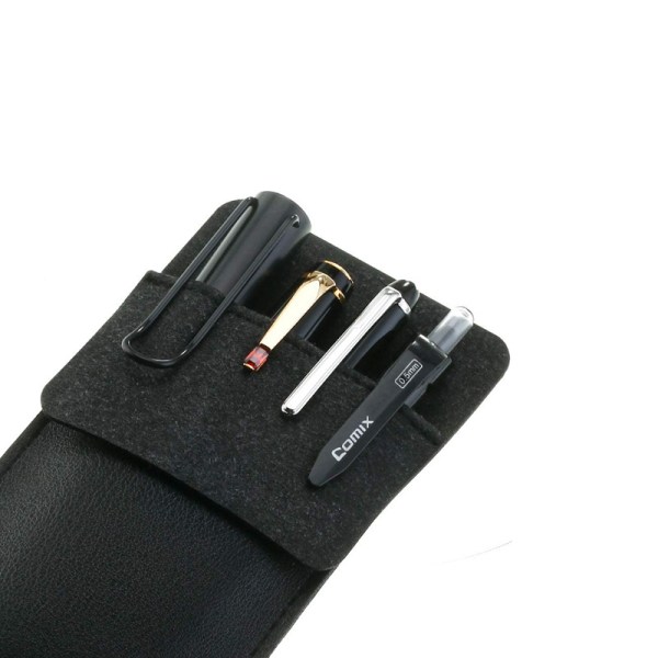 1 sort pen etui, pen taske, læder robust lommebeskyttelse