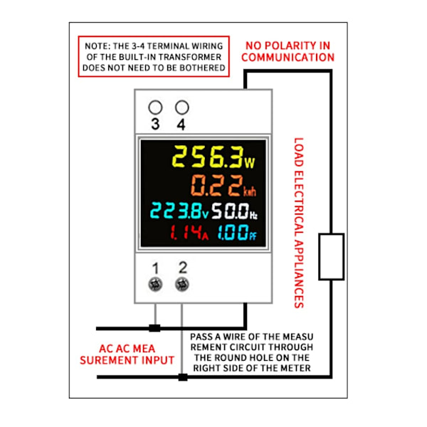Digital Enfasig Energimätare Testare Elförbrukning Övervakare AC 110V 40V~300V 100A Ampermätare Effekt Voltmeter