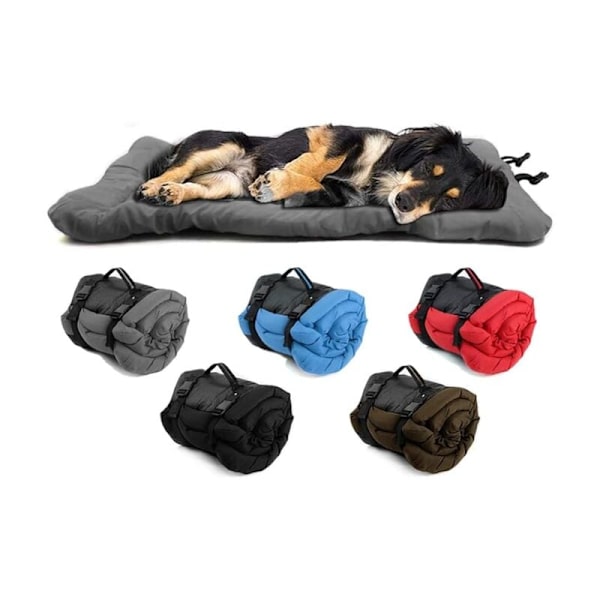 Grå 90x60cm Vandtæt og Sammenklappelig Hundeseng, Nem at Rengøre, Holdbar Oxford Stof Hundemadras, Velegnet til Sofa, Kasser, osv. Velegnet til udendørs brug