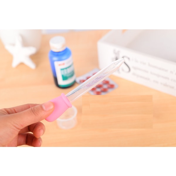 Plastdropplare med skala 5ml, experimentdropplare för barn