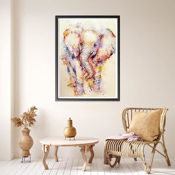 5D Diamantmålning Set, Full Version av Elefant, 30x40cm