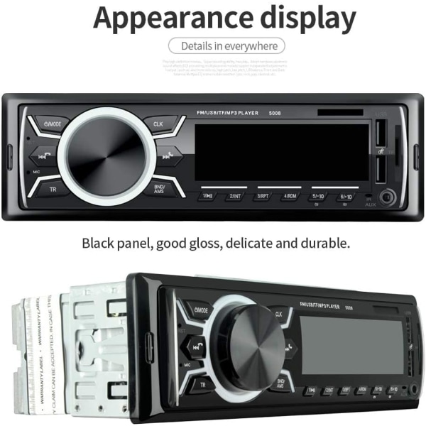 1 st Bilradio Bluetooth bilradio, 1din bilradio, 4x60w bil