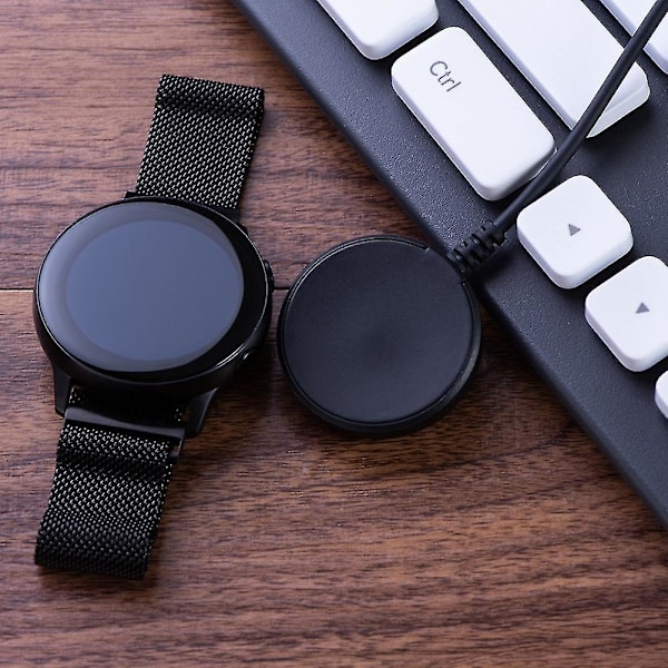 Lader for Galaxy Watch 4 Active 2 R820 R830 R500 USB Hurtiglading Magnetisk Dokkingstasjon Smartklokke Tilbehør Svart