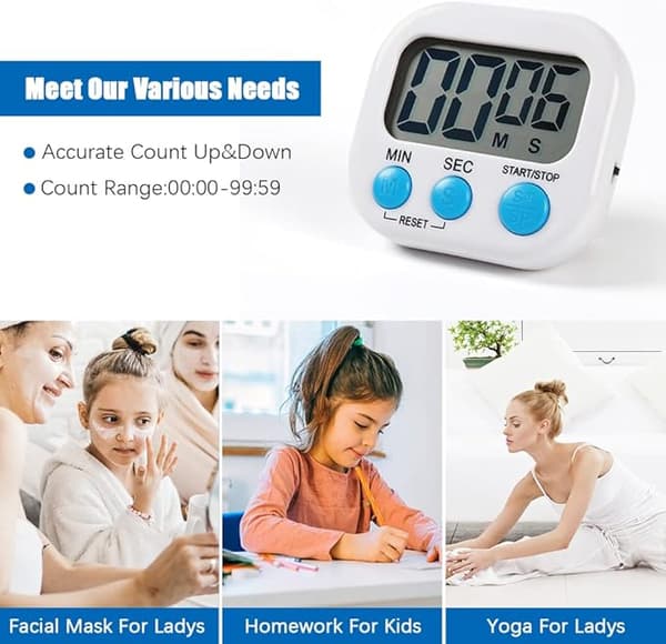 Magnetisk Køkken Timer med Stor LCD Skærm, Timer til