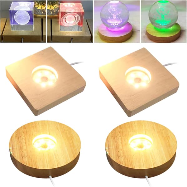 7*2cm, (kvadratisk, varmt lys), 1 pakke, LED nattlysbase, USB