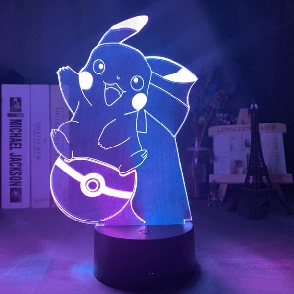 1 stk. 3D Farvet Akryl 3D Natlampe Figur Natlampe Til