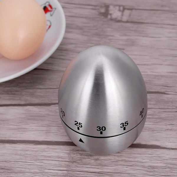 Rustfritt Stål Eggformet Rotasjonsalarmtimer med 60 Minutter for Kjøkkenutstyr