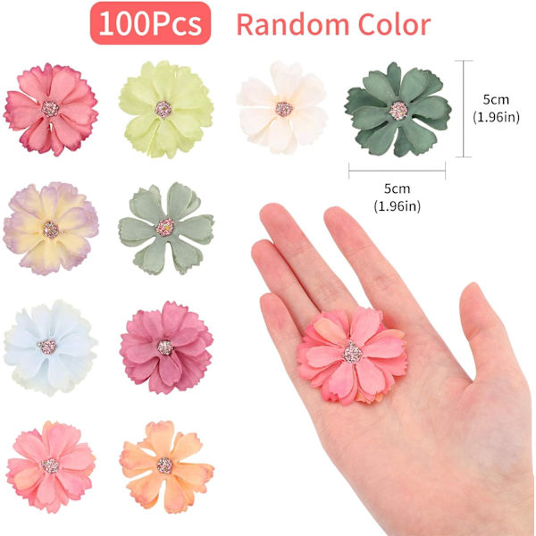 100 stk (4,5 cm) Dekorative Kunstige Blomsterhoveder Kunstige Tusindfryd