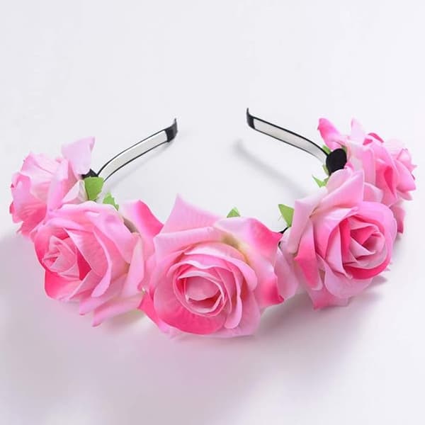 Bryllups-brudepike-tiara med roseblomst for barn