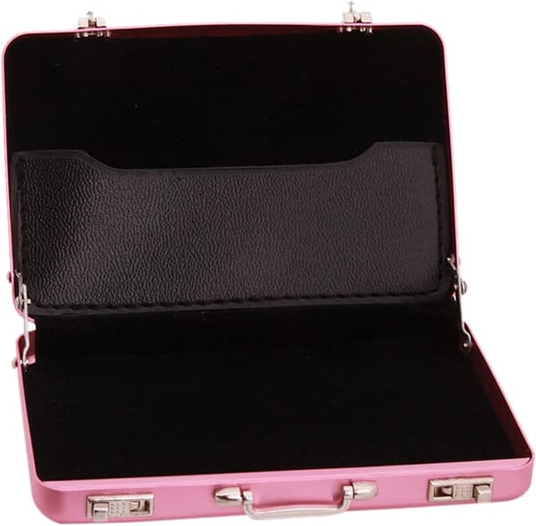 (Pink) Visitkort Holder, Aluminium Visitkort Etui,