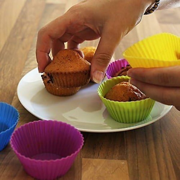 Silikonkakeformer. Til muffins, cupcakes og cupcakes. Sett med 24 gjenbrukbare former(A)