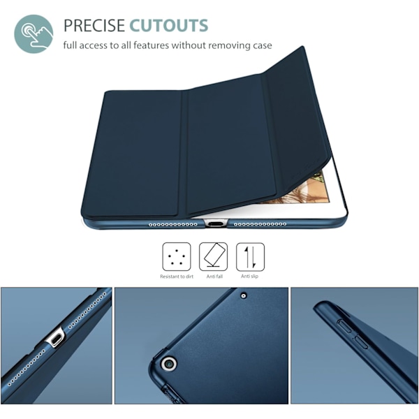 iPad 9,7 tommers etui iPad 6. / 5. generasjon etui 2018 2017 (Modell: A1893 A1954 A1822 A1823), Ultra tynn lett S