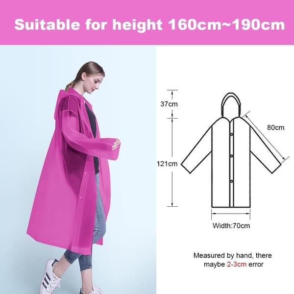 Regnponcho, 2-pack, Återanvändbart Poncho i EVA-material