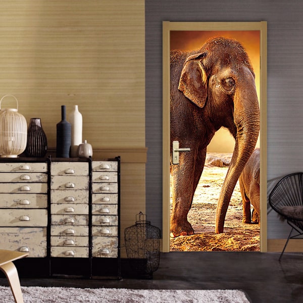 StyleJ 77x200cm 3D Dørklistremerke Vin Kjeller Fotovegg Trompe
