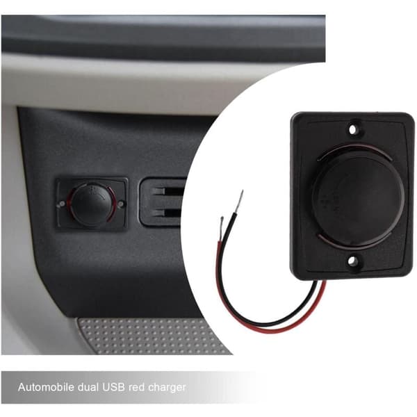 2 stk. 3.1 A bil dobbelt USB-stiklader kabeladapter 2 porte 12v