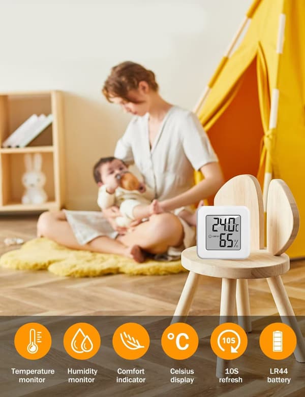 Mini LCD Indendørs Termometer Hygrometer, Digital Temperatur