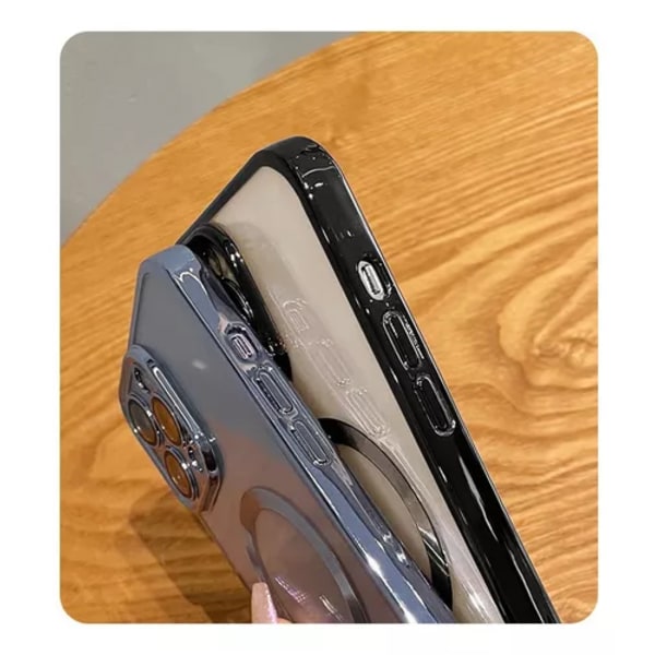 Kirkas TPU-kotelo MagSafe-tuella iPhone 13:lle, Violetti