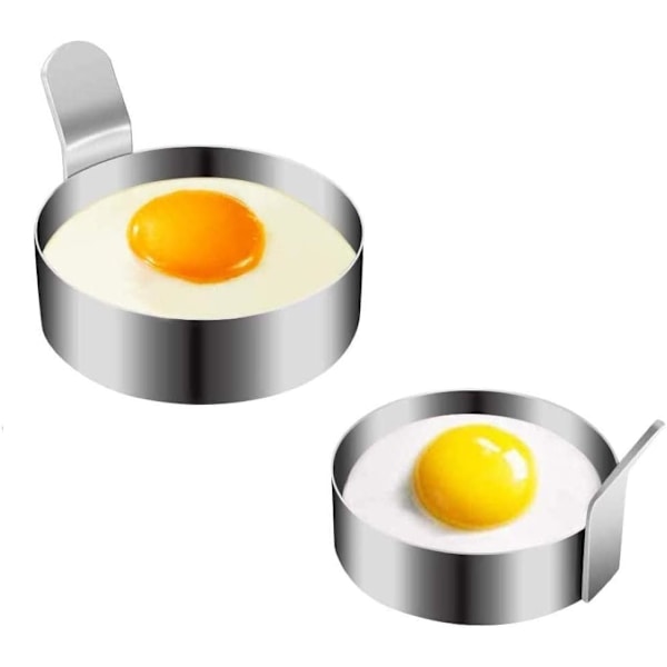 Egg Ring i Rustfritt Stål, Runde Egg Stekeringer, Non-Stick Matlaging